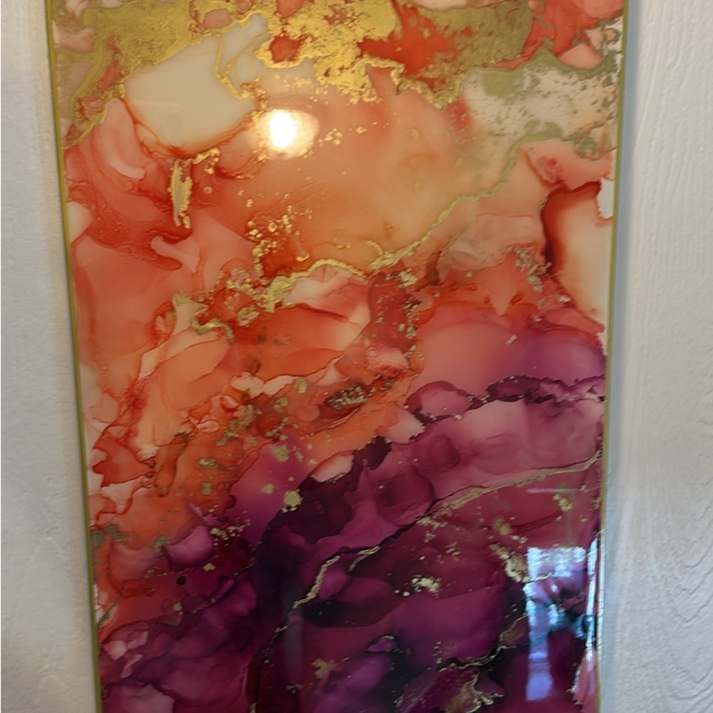 Vibrant Abstract Art Canvas with Gold Highlights
